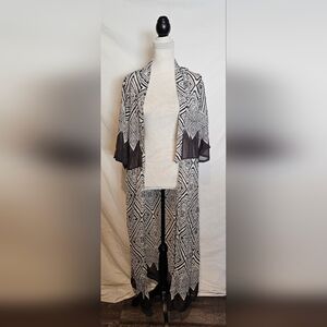 Zanzea Monochrome Patterned Kimono